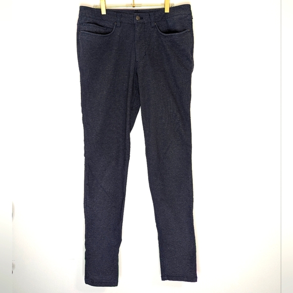 lululemon athletica Men's‎ Size 32 Heathered Navy Slim Tech Canvas ABC Pants - Picture 1 of 9